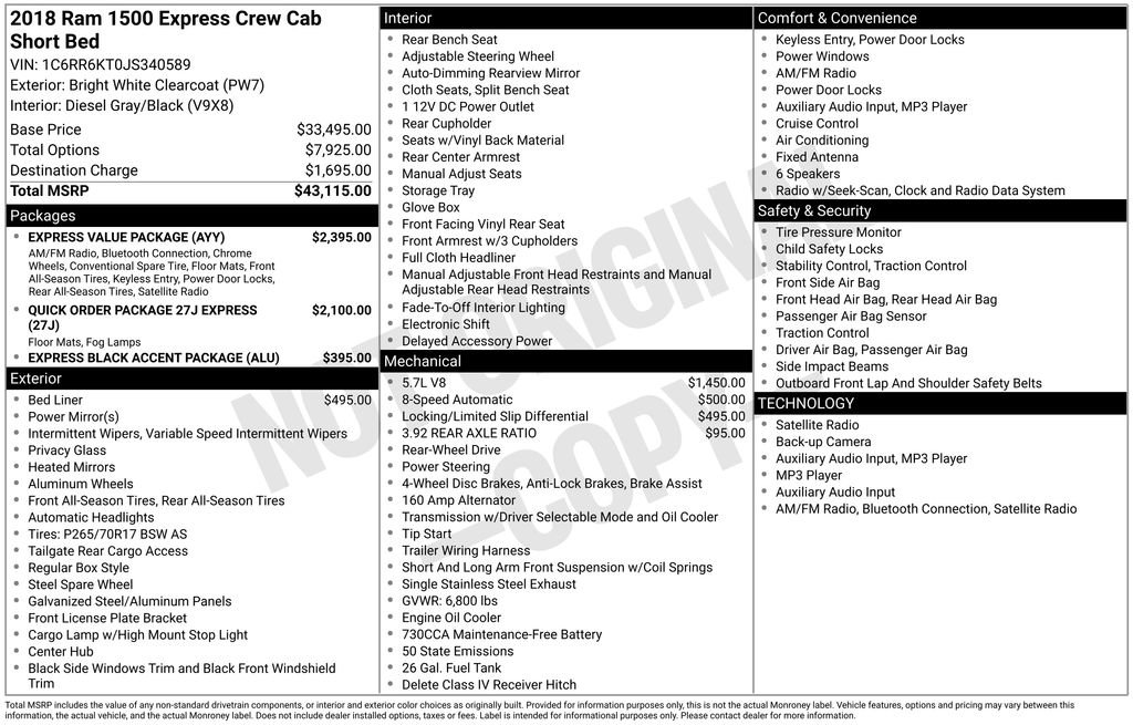 Used 2018 RAM 1500 Express w/ Express Value Package image 15