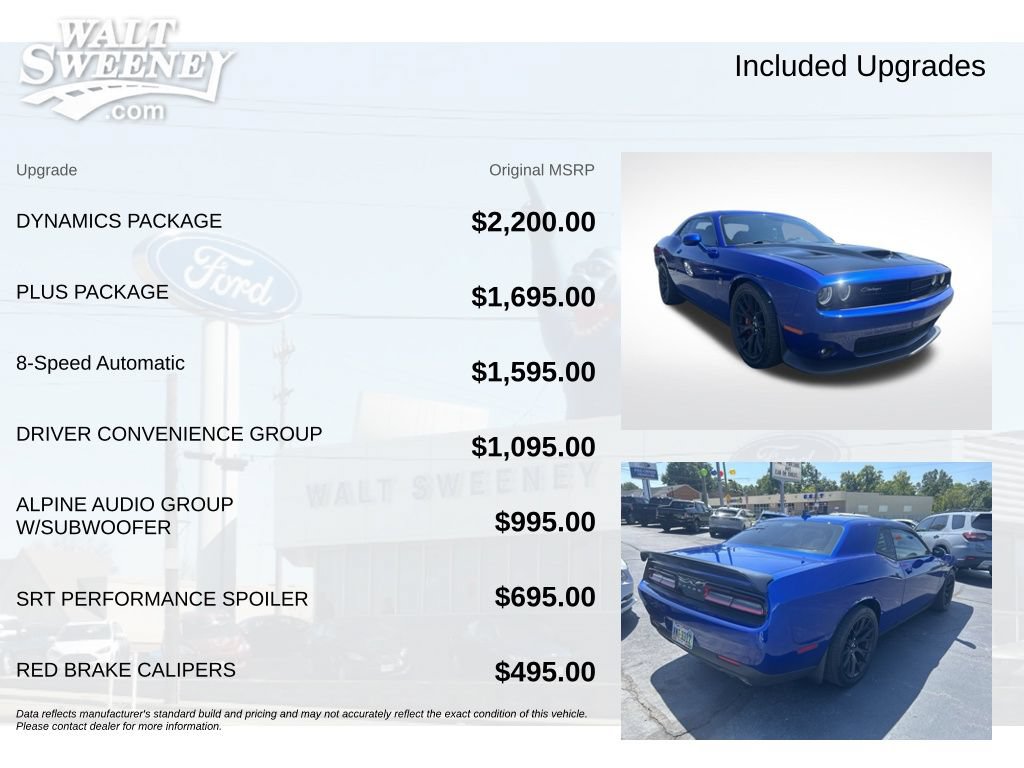 Used 2019 Dodge Challenger R/T Scat Pack w/ Dynamics Package RWD image 11
