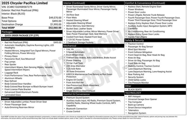 Used 2025 Chrysler Pacifica Limited FWD image 5