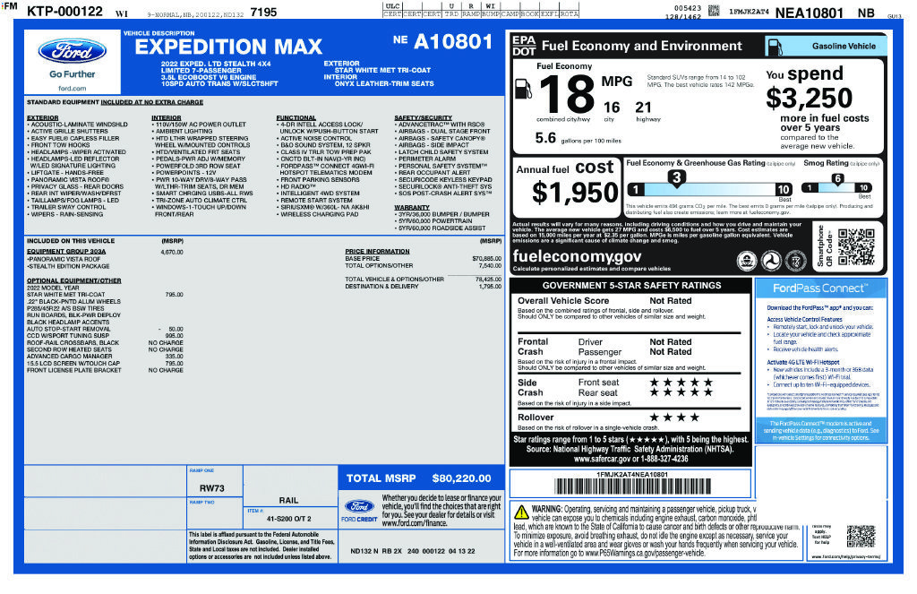 Used 2022 Ford Expedition Max Limited AWD/4WD image 53