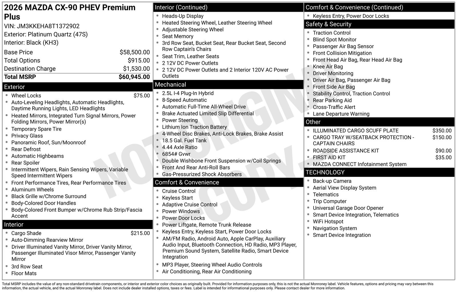 New 2026 MAZDA CX-90 Plug-In Hybrid w/ Premium Plus image 22