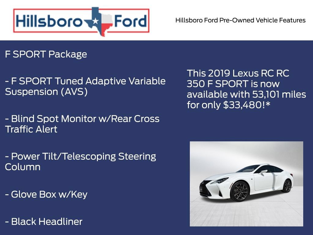 Used 2019 Lexus RC 350 F Sport RWD image 3