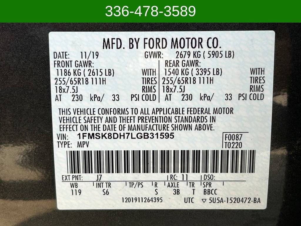 Used 2020 Ford Explorer XLT w/ Equipment Group 202A AWD/4WD image 12