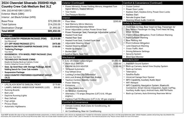 Used 2024 Chevrolet Silverado 3500 High Country w/ High Country Premium Package AWD/4WD image 11