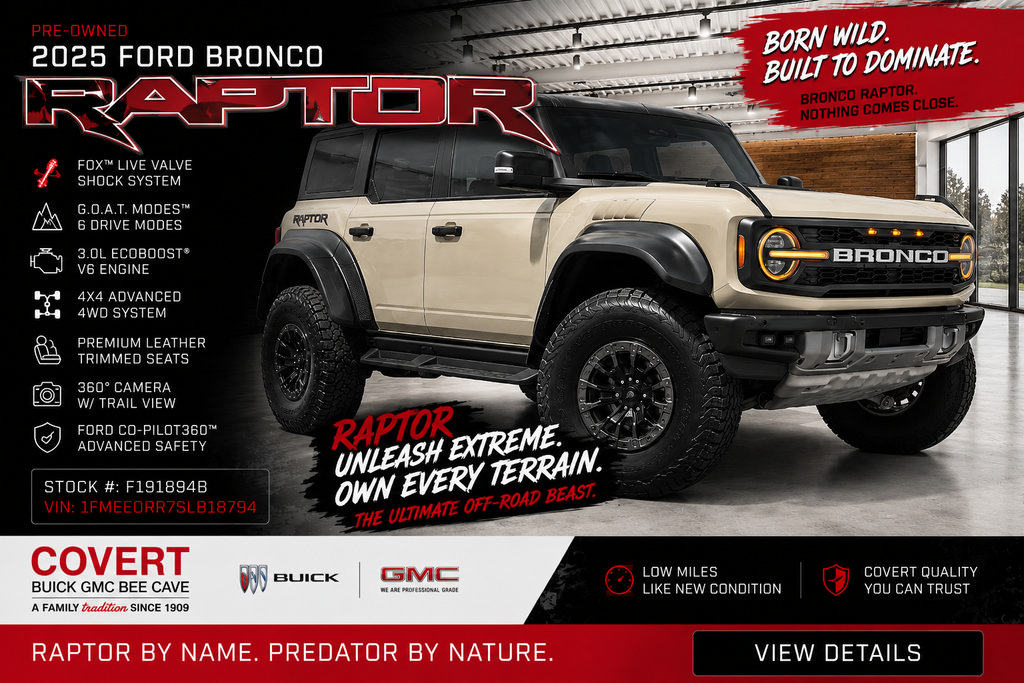 Used 2025 Ford Bronco Raptor w/ Interior Carbon Fiber Pack