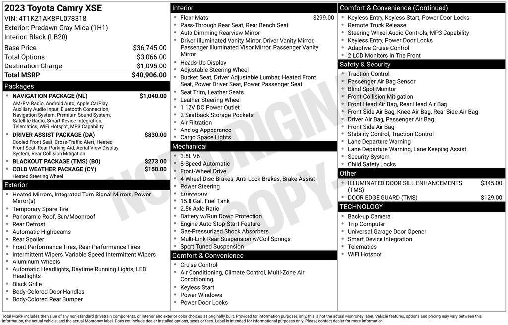 Used 2023 Toyota Camry XSE w/ Navigation Package FWD image 11
