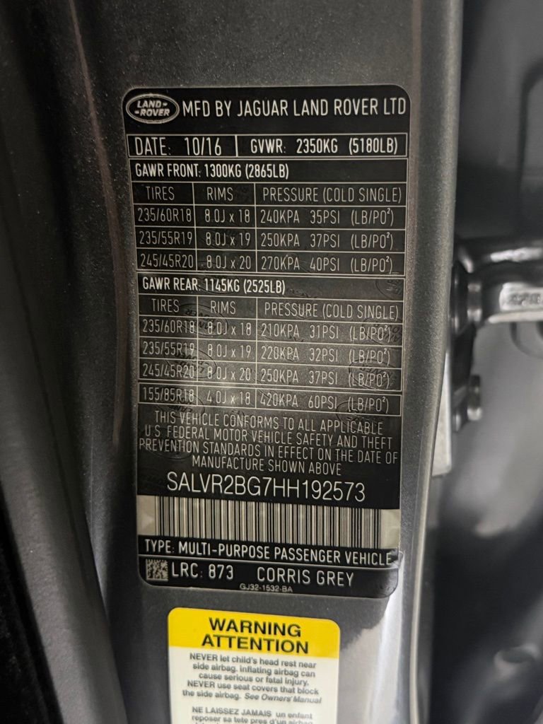 Used 2017 Land Rover Range Rover Evoque HSE AWD/4WD image 30