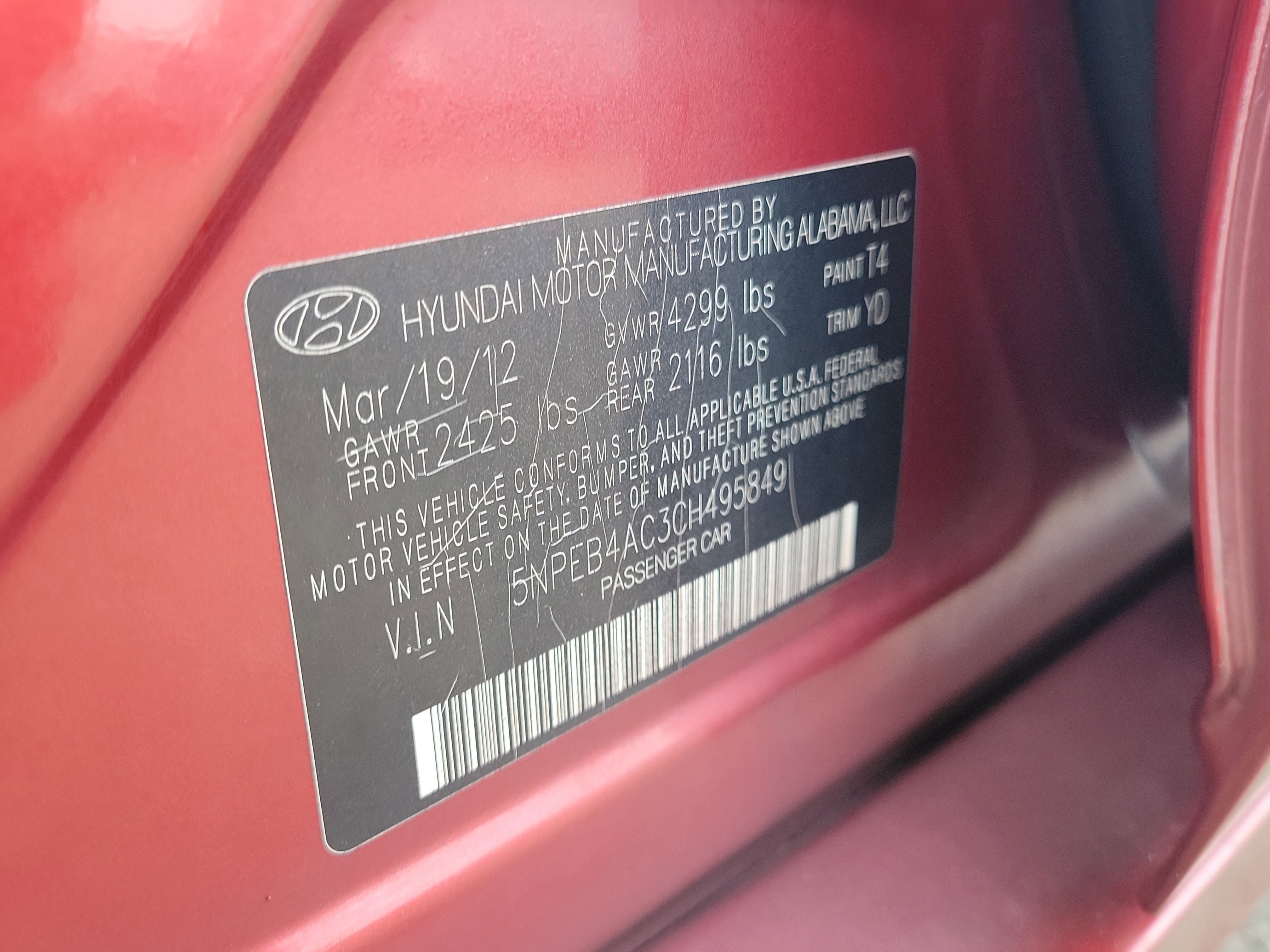 Used 2012 Hyundai Sonata GLS w/ Popular Equipment Pkg image 32