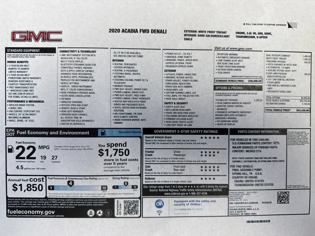 Used 2020 GMC Acadia Denali w/ Technology Package FWD image 30