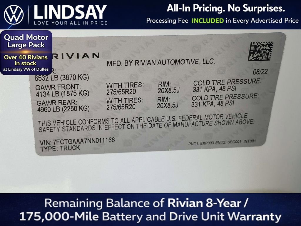 Used 2022 Rivian R1T Adventure AWD/4WD image 27