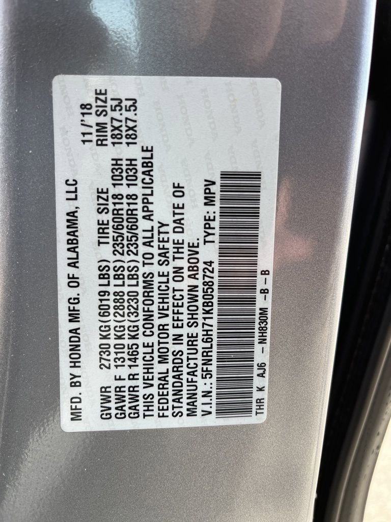 Certified 2019 Honda Odyssey EX-L image 10