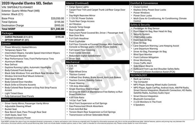Used 2020 Hyundai Elantra SEL w/ Cargo Package (C1) FWD image 37