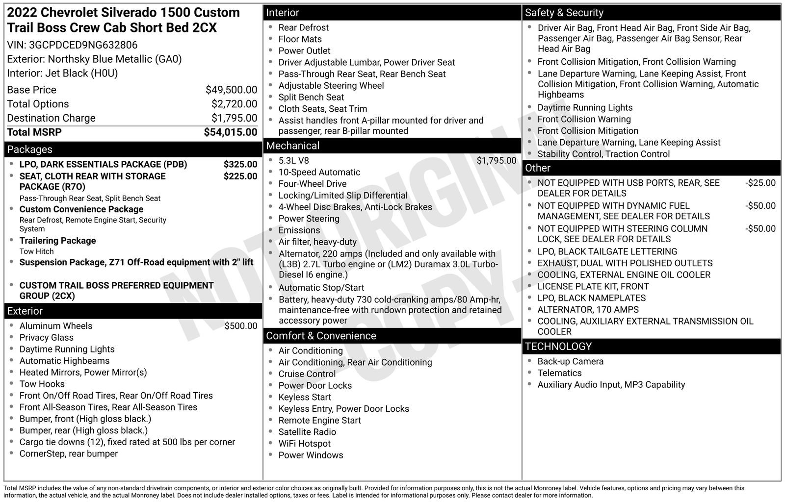 Used 2022 Chevrolet Silverado 1500 Custom Trail Boss w/ LPO, Dark Essentials Package image 18