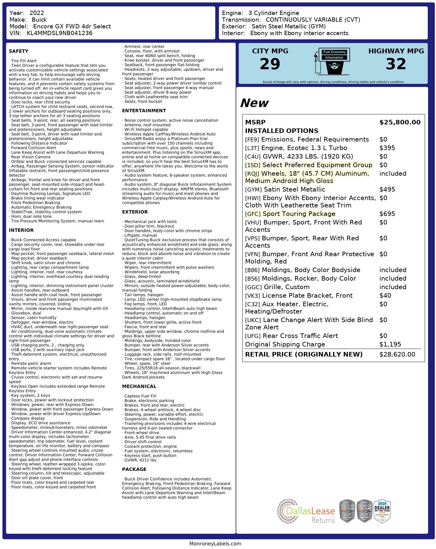 Used 2022 Buick Encore GX Select w/ Sport Touring Package image 3