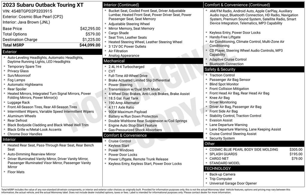 Certified 2023 Subaru Outback Touring XT AWD/4WD image 26