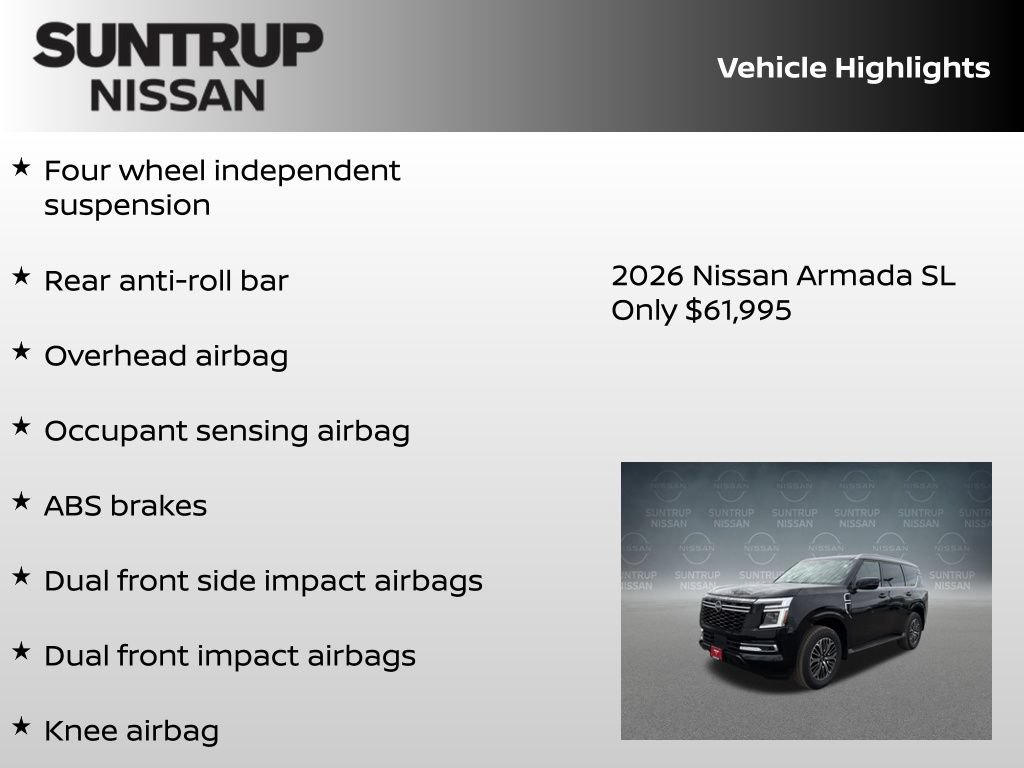 New 2026 Nissan Armada SL w/ Captain's Chari Seat Package AWD/4WD image 16