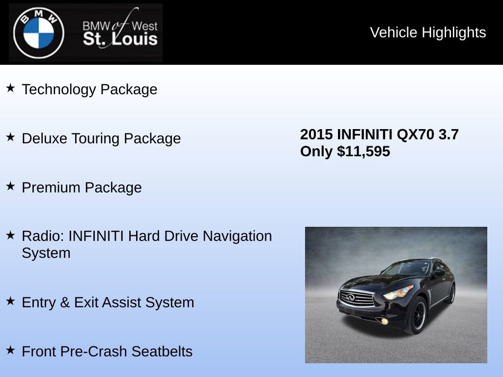 Used 2015 INFINITI QX70 AWD w/ Premium Package image 8