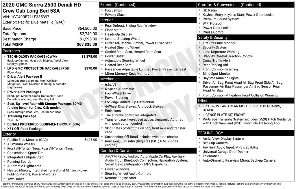 Used 2020 GMC Sierra 2500 Denali w/ Technology Package image 6