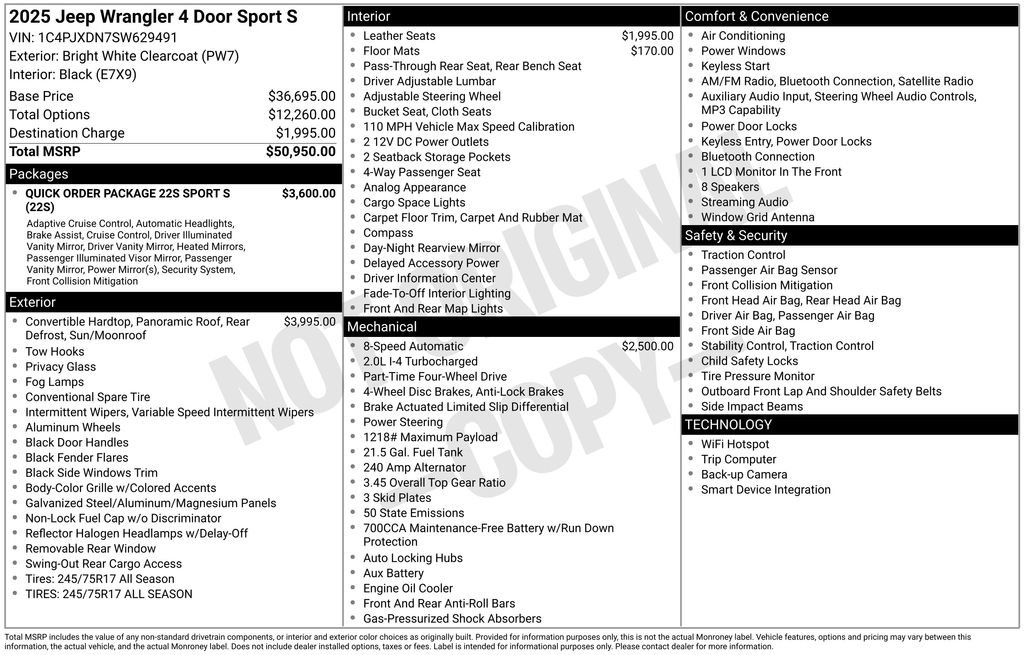 Used 2025 Jeep Wrangler Unlimited Sport AWD/4WD image 7