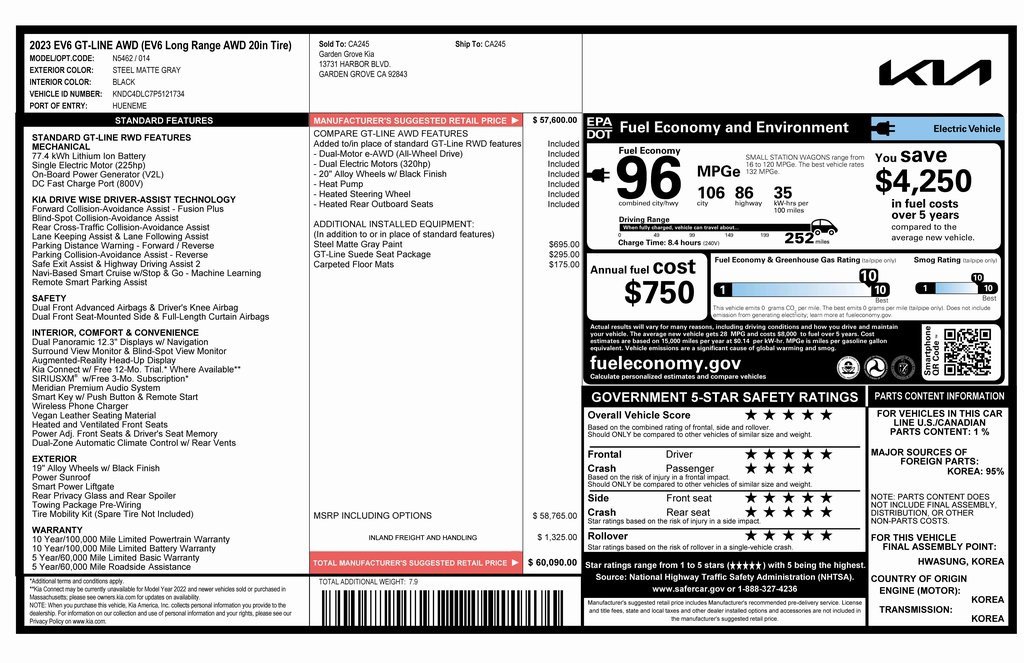 Used 2023 Kia EV6 GT-Line w/ GT-Line Suede Seat Package image 4