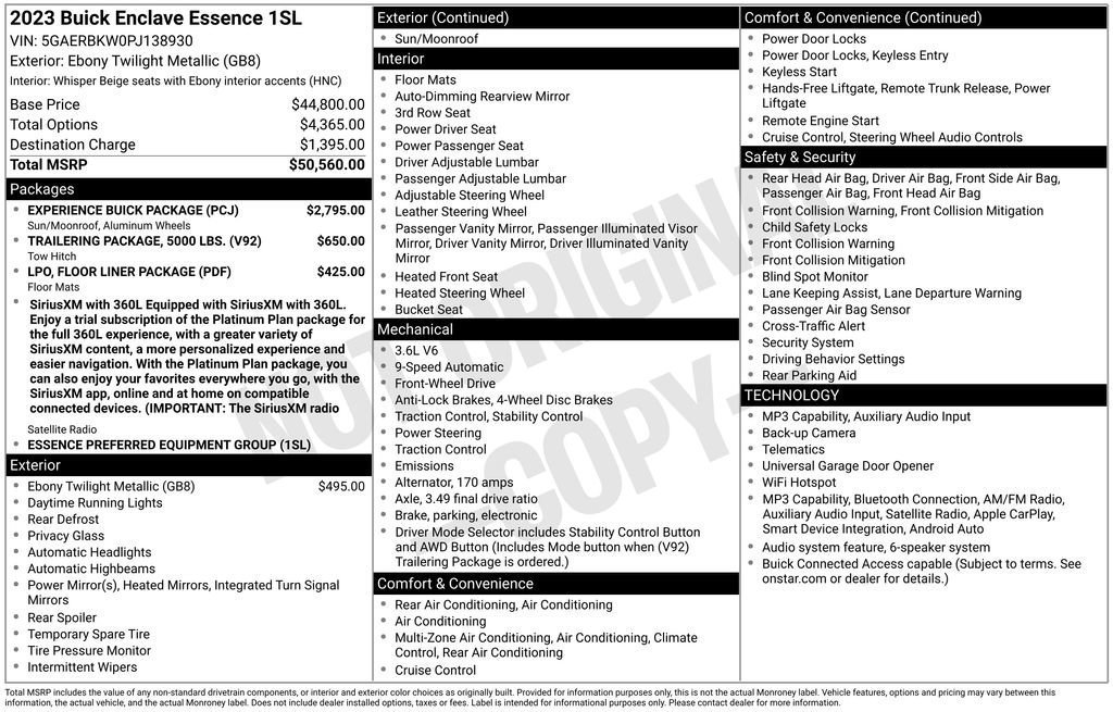 Certified 2023 Buick Enclave Essence w/ Experience Buick Package FWD image 40