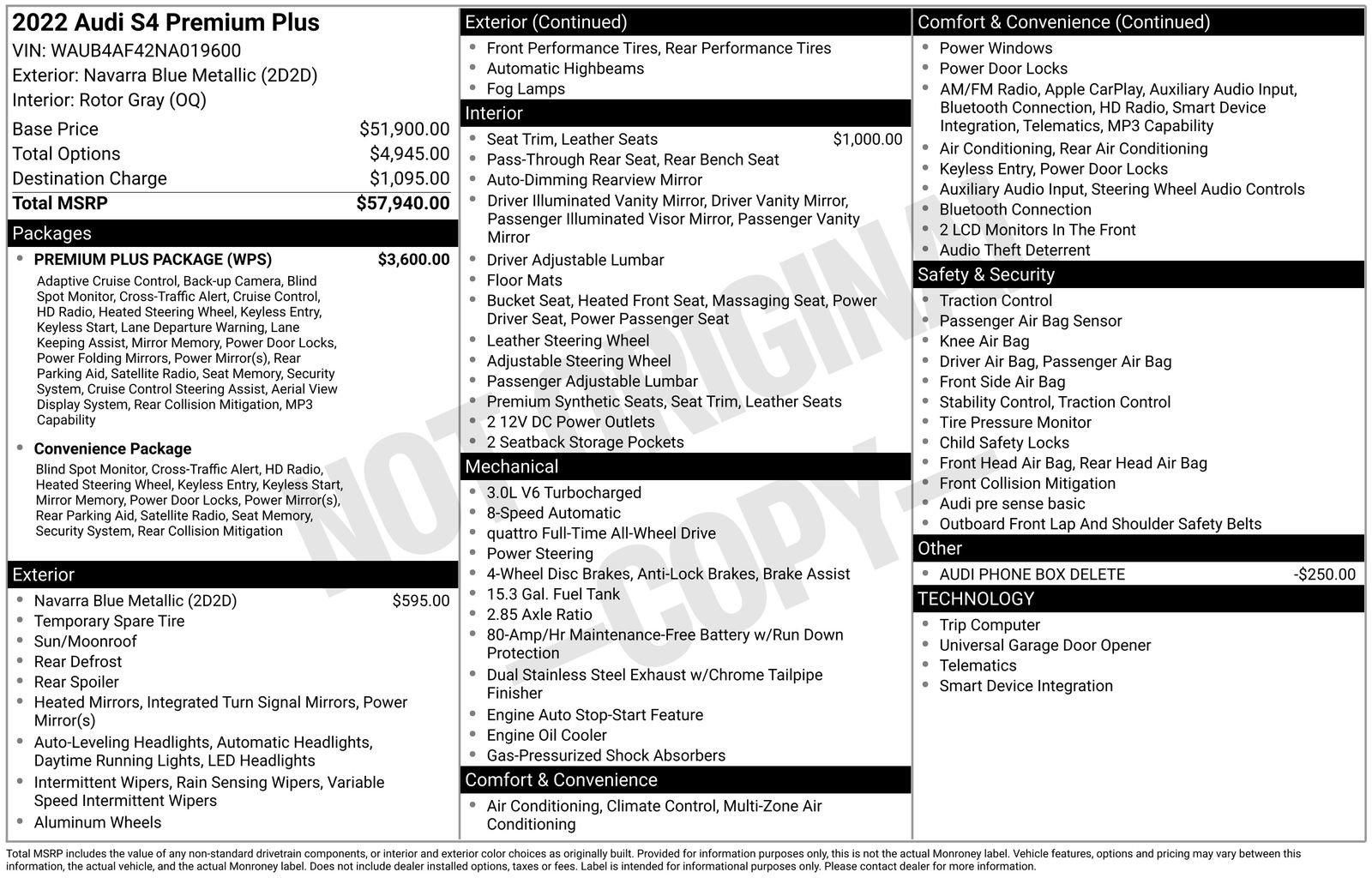 Certified 2022 Audi S4 Premium Plus w/ Premium Plus Package AWD/4WD image 44