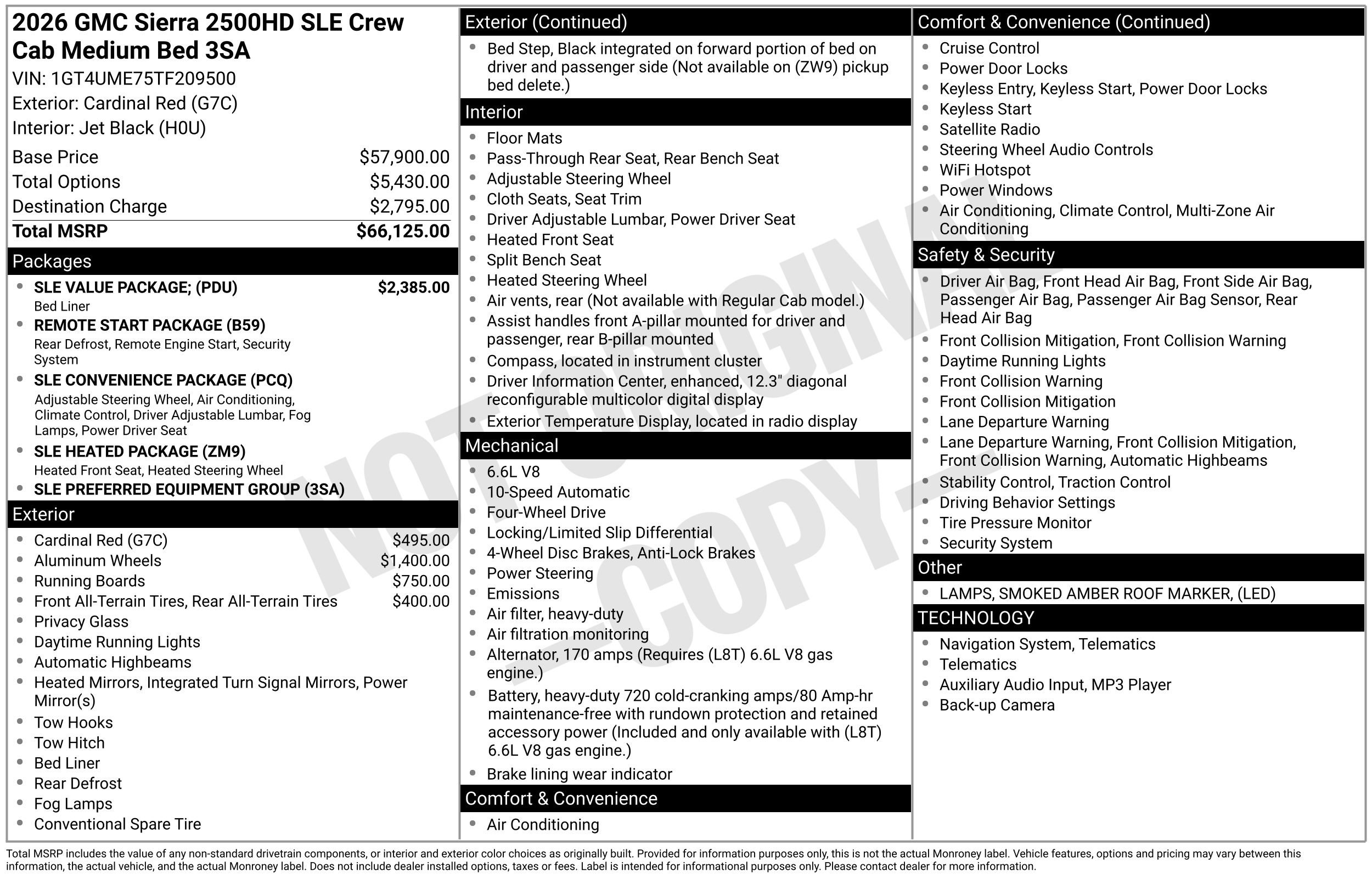 Used 2026 GMC Sierra 2500 SLE w/ SLE Value Package; AWD/4WD image 2