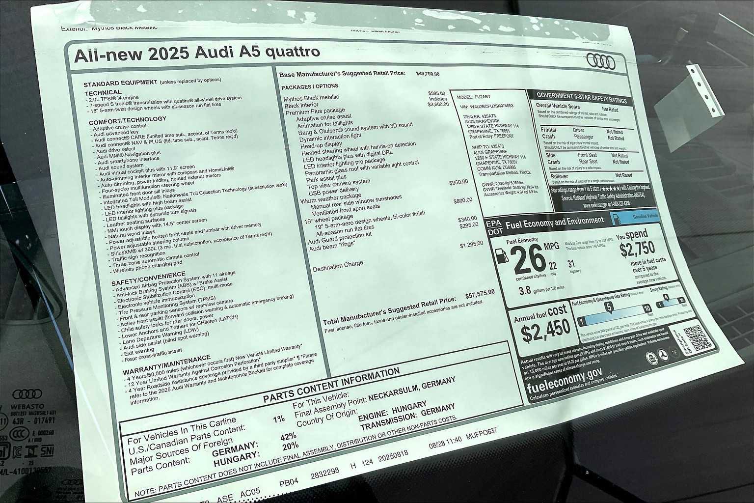 New 2025 Audi A5 2.0T Premium Plus image 18