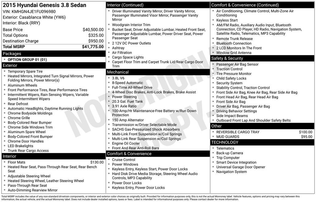 Used 2015 Hyundai Genesis 3.8 image 6