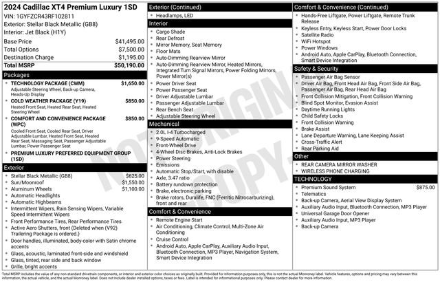 Used 2024 Cadillac XT4 Premium Luxury w/ Technology Package image 15