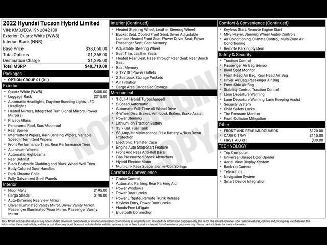 Used 2022 Hyundai Tucson Limited AWD/4WD image 36