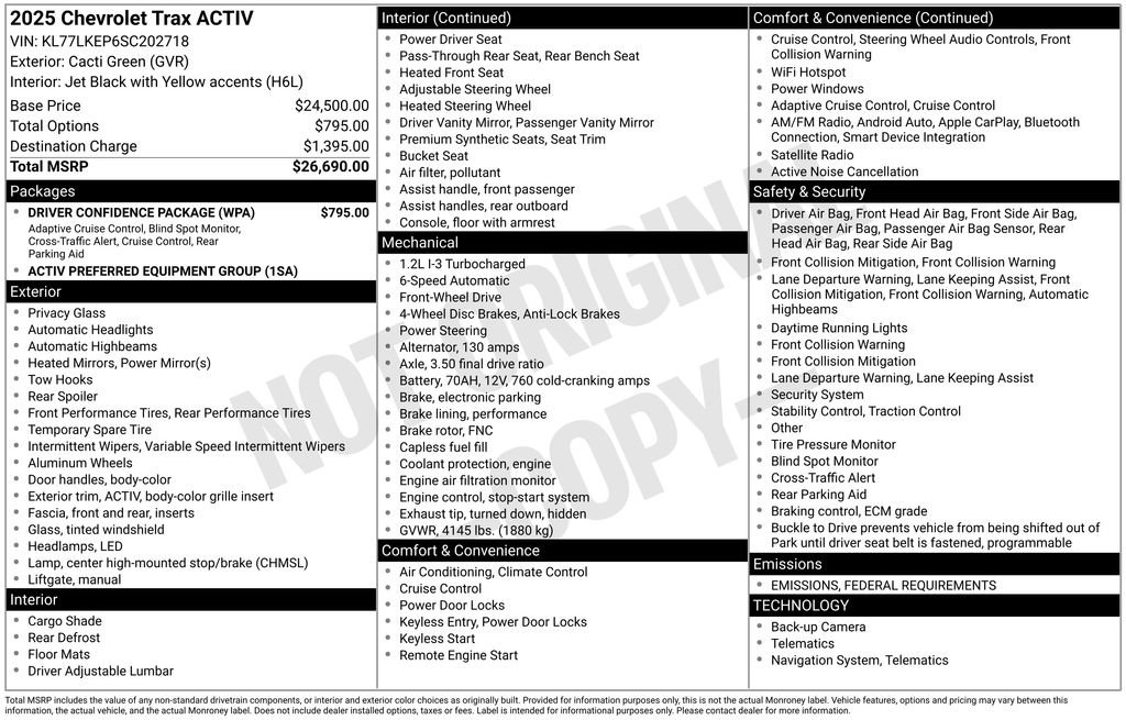 Certified 2025 Chevrolet Trax ACTIV w/ Driver Confidence Package image 10