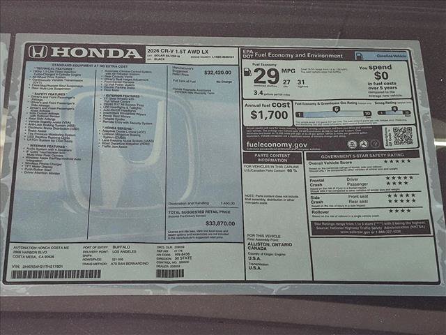 New 2026 Honda CR-V LX image 17
