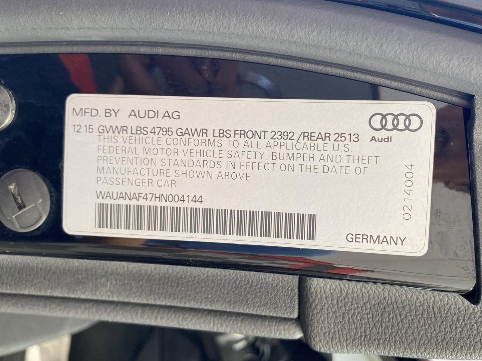 Used 2017 Audi A4 2.0T Premium w/ Audi MMI Navigation Plus AWD/4WD image 32