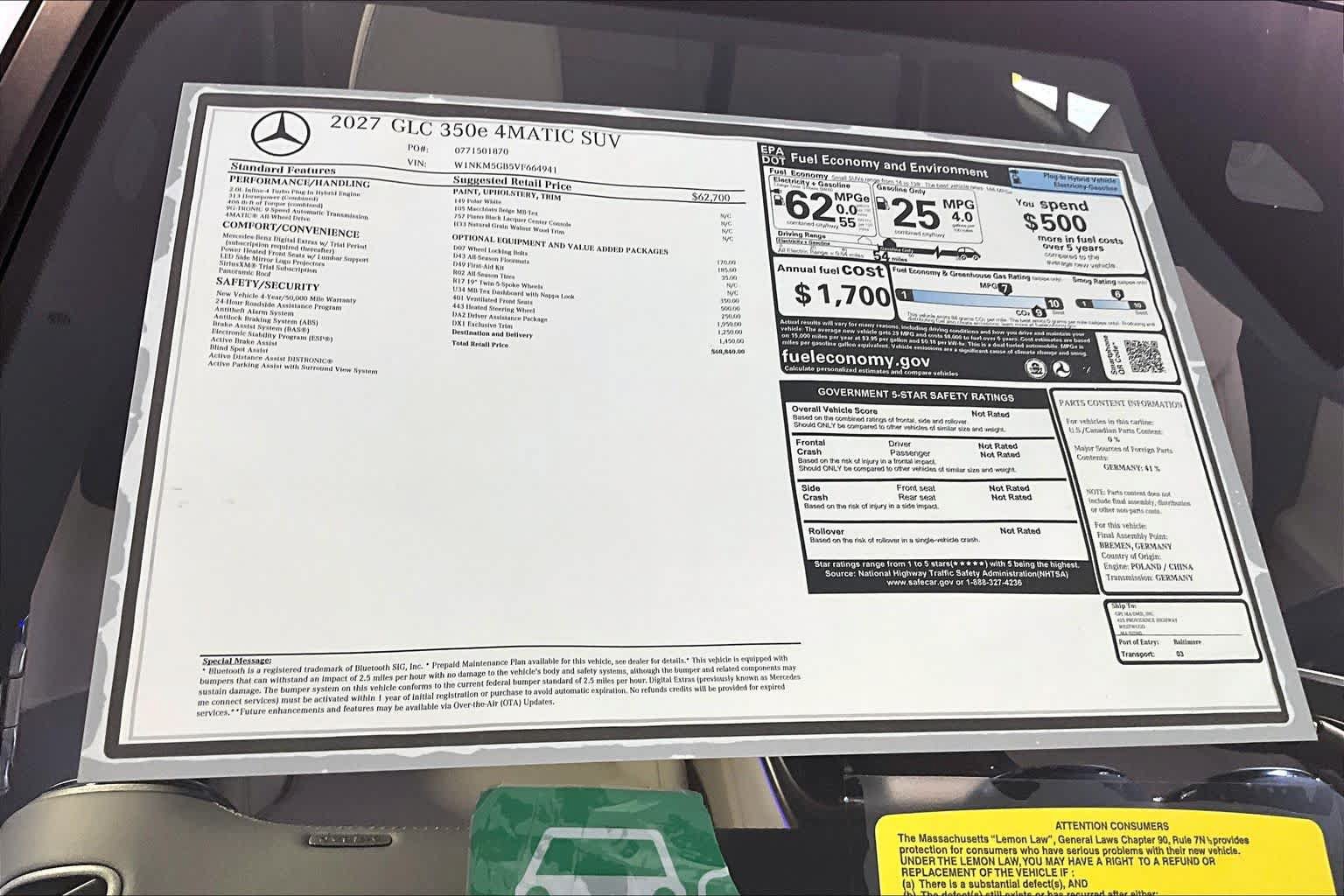 New 2027 Mercedes-Benz GLC 350e 4MATIC image 18