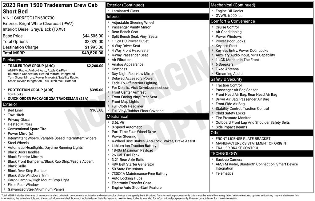Used 2023 RAM 1500 Tradesman w/ Trailer Tow Group image 6
