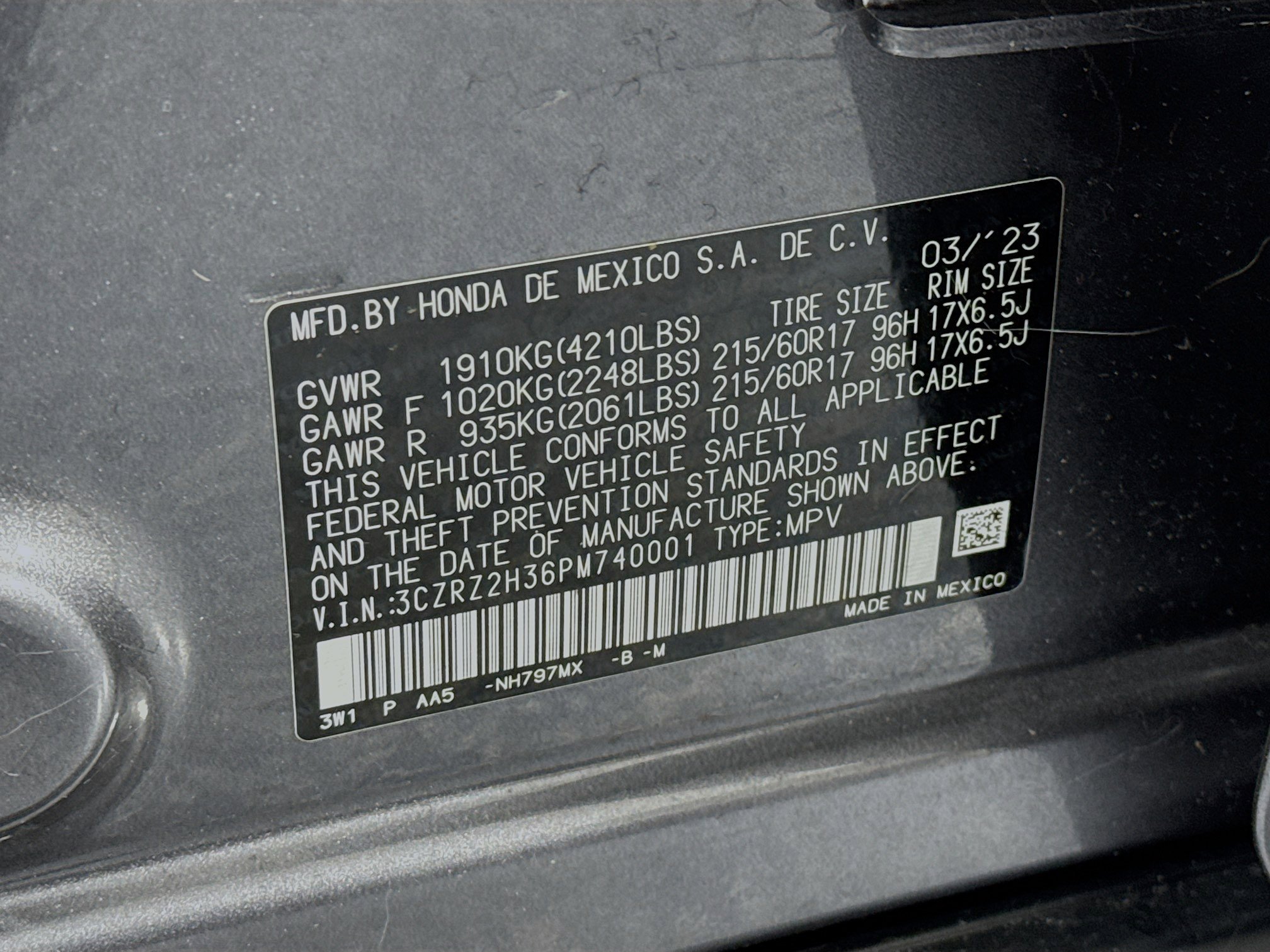 Certified 2023 Honda HR-V LX image 29