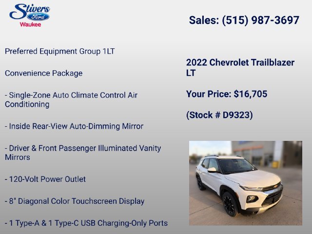 Used 2022 Chevrolet TrailBlazer LT w/ Convenience Package FWD image 8