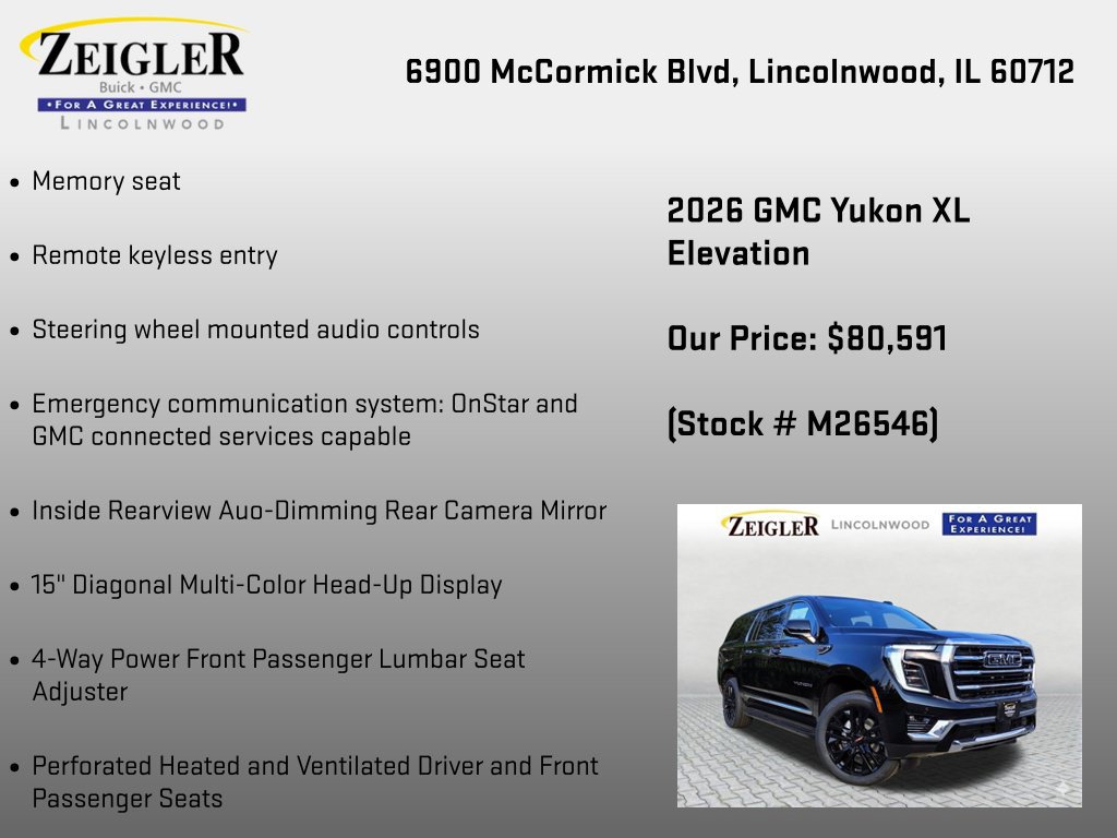 New 2026 GMC Yukon XL Elevation w/ LPO, Elevation Black Package AWD/4WD image 18