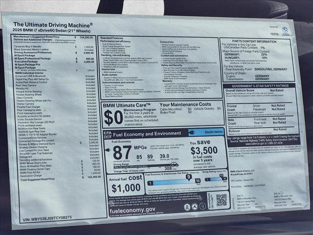 New 2026 BMW i7 xDrive60 w/ Executive Package AWD/4WD image 20
