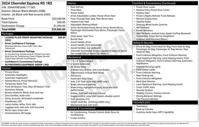 Used 2024 Chevrolet Equinox RS AWD/4WD image 9