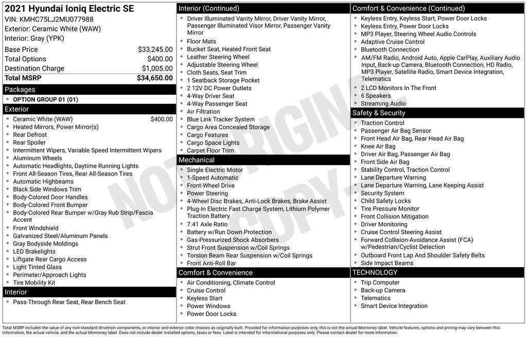 Used 2021 Hyundai Ioniq SE image 20