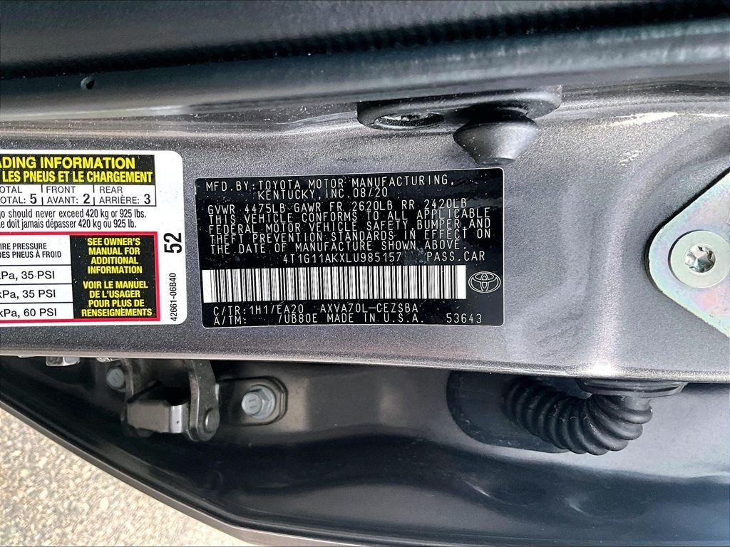Certified 2020 Toyota Camry SE FWD image 9