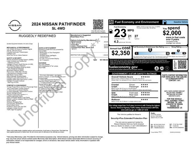 Certified 2024 Nissan Pathfinder SL AWD/4WD image 12