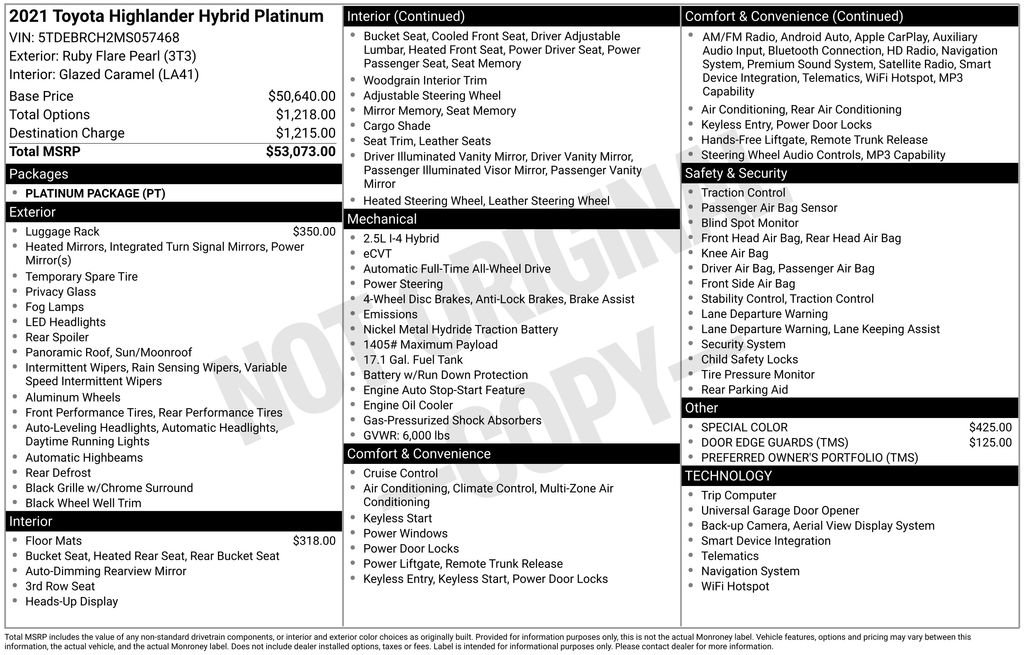 Used 2021 Toyota Highlander Platinum AWD/4WD image 35