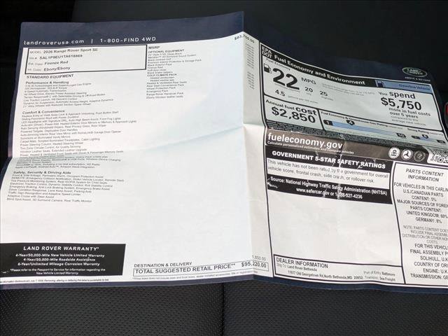 New 2026 Land Rover Range Rover Sport SE AWD/4WD image 20