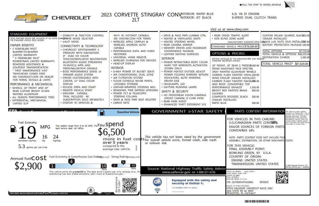 Used 2023 Chevrolet Corvette Stingray Preferred Conv w/ Battery Protection Package image 44