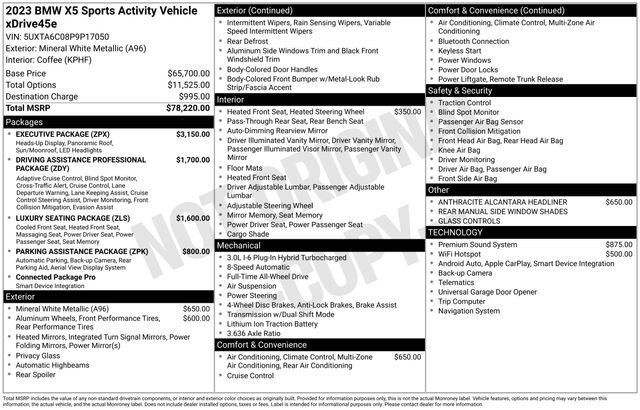 Used 2023 BMW X5 xDrive45e w/ Executive Package image 42