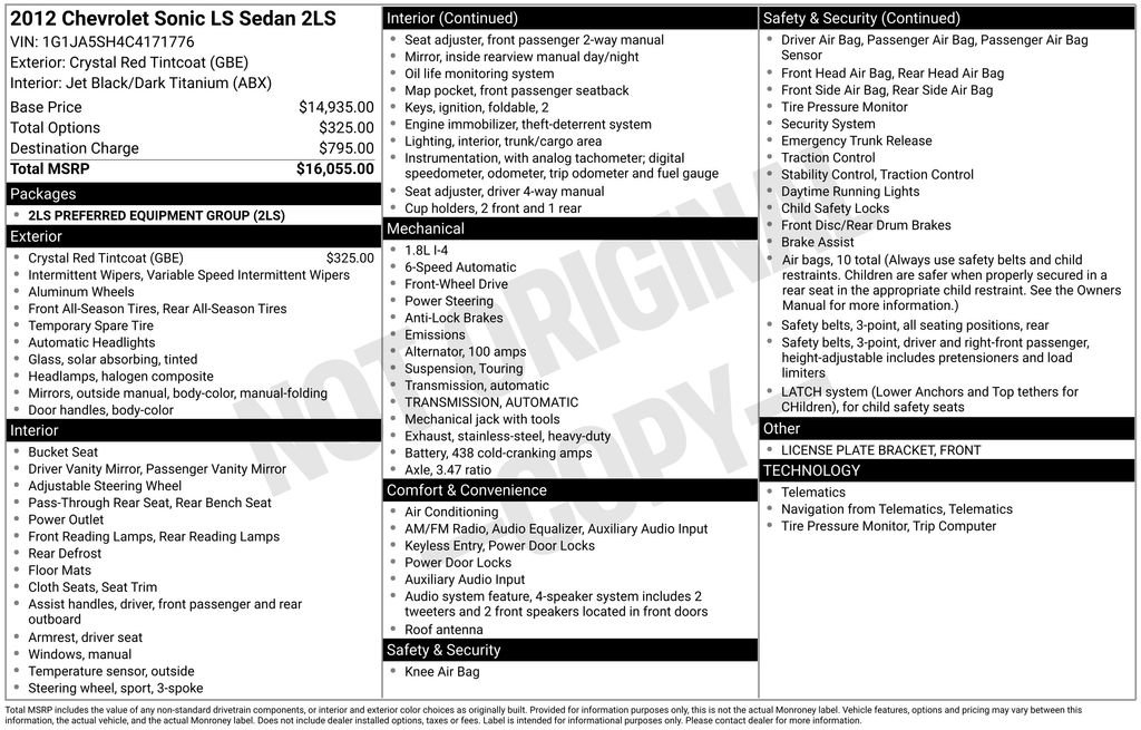 Used 2012 Chevrolet Sonic LS FWD image 30