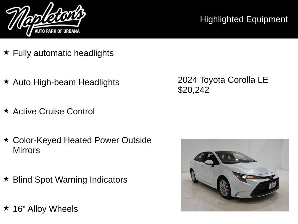 Used 2024 Toyota Corolla LE w/ LE Convenience Package image 17